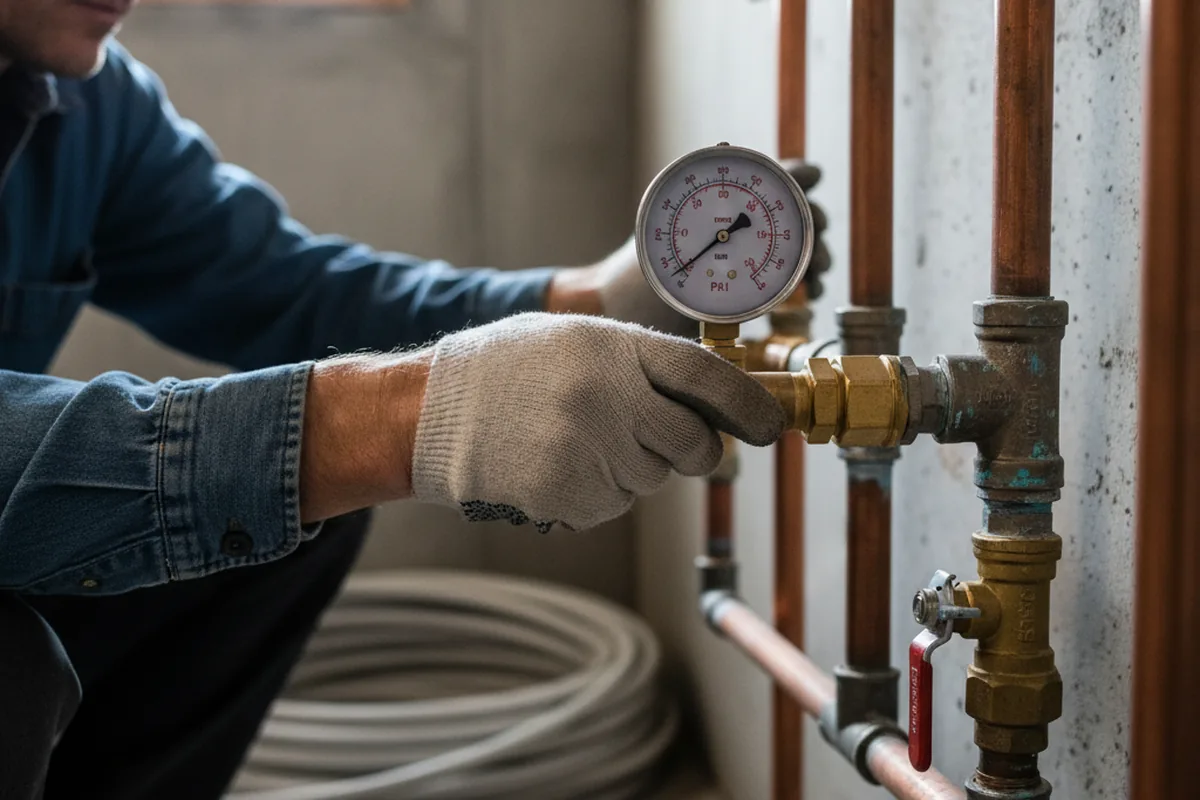 Pressure testing a repaired line during Water Line Repair in Myakka City
